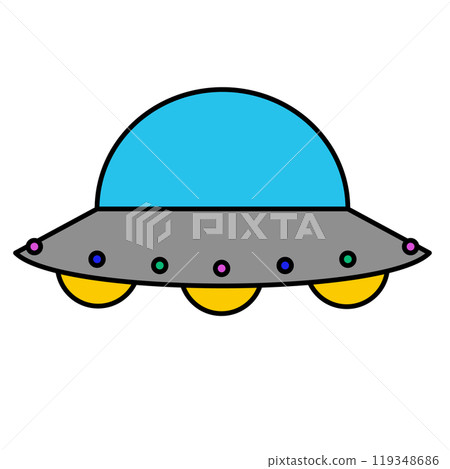 Simple and cute UFO illustration 119348686