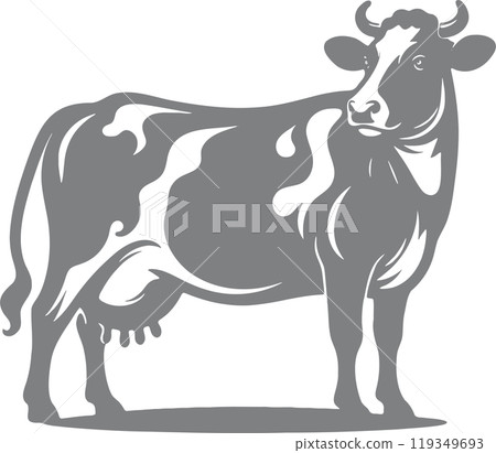 Cow silhouette material Cow silhouette material 119349693
