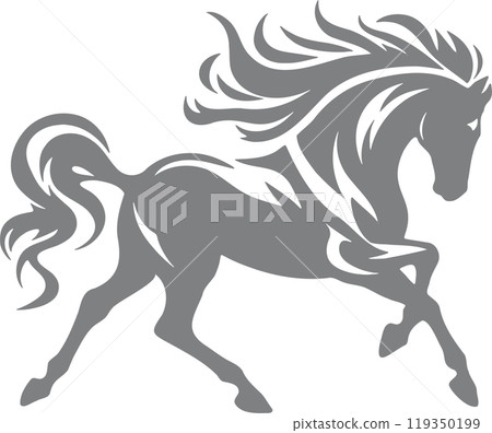 Horse silhouette material Horse silhouette material 119350199