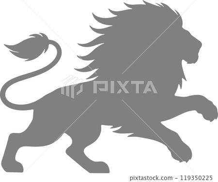 Lion silhouette material 119350225