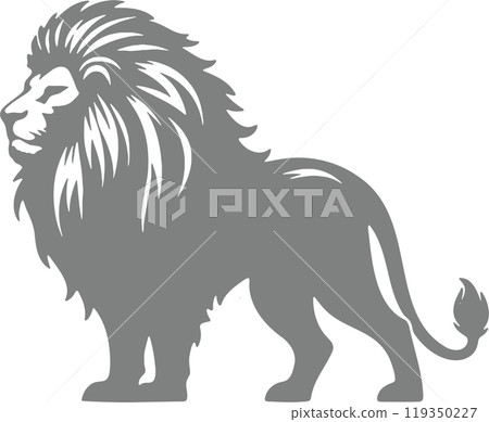 Lion silhouette material 119350227