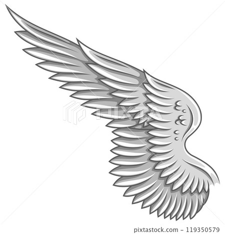 White feather wings of cartoon style angel White feather wings of cartoon style angel 119350579