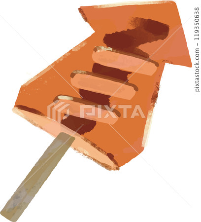 Hand-drawn deformed illustration of grilled squid Hand-drawn deformed illustration of grilled squid 119350638