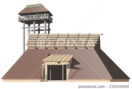 Yoshinogari ruins tourist spot illustration icon 119350699