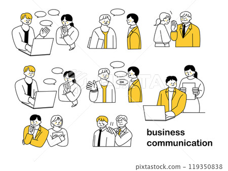 Illustration set about communication and teamwork within a company 119350838
