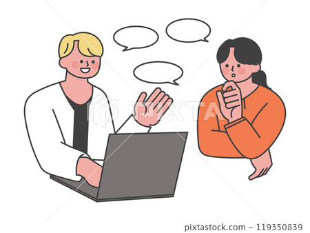 一位女士接受同事的建議 一位女士接受同事的建議 119350839