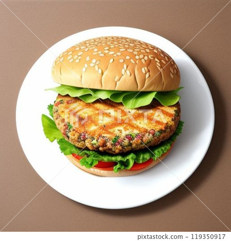 Tofu Burger Top View 119350917
