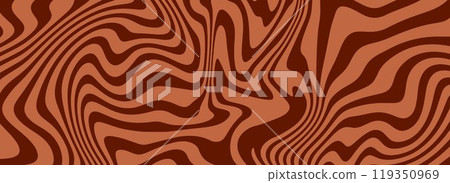 Retro milk coffee color background. Dark chocolate liquid dessert texture. Wavy swirl candy pattern for poster, cover, banner. Retro brown trippy hippie wallpaper in 60s, 70s or 70s style. Vector Retro milk coffee color background. Dark chocolate liquid dessert texture. Wavy swirl candy pattern for poster, cover, banner. Retro brown trippy hippie wallpaper in 60s, 70s or 70s style. Vector 119350969