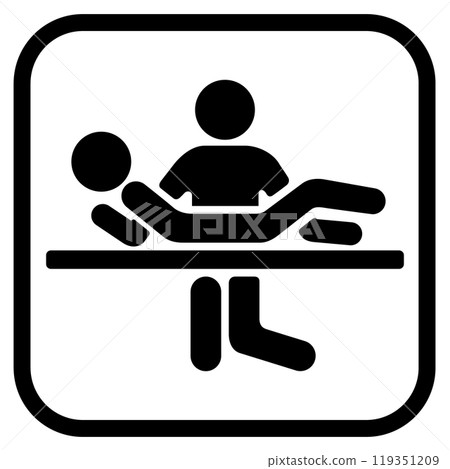 Sign for toilet with nursing bed Sign for toilet with nursing bed 119351209