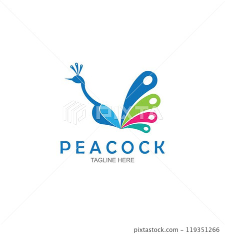 Peacock logo design vector template 119351266