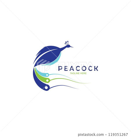 Peacock logo design vector template 119351267