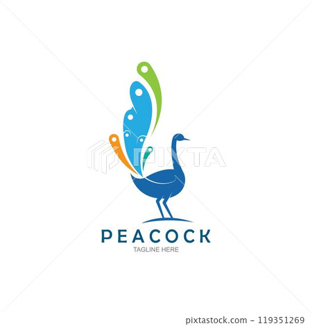 Peacock logo design vector template 119351269