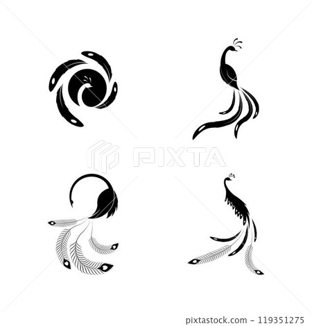 Peacock logo design vector template 119351275