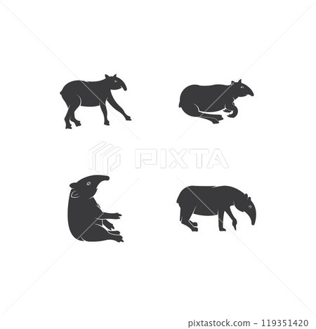 Tapir logo vector template illustration 119351420