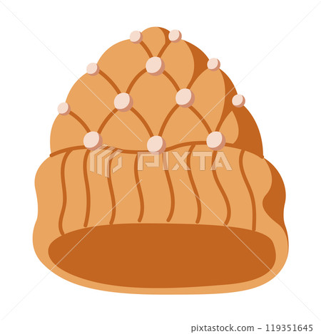 Knitted warm winter hat with pattern flat vector object 119351645