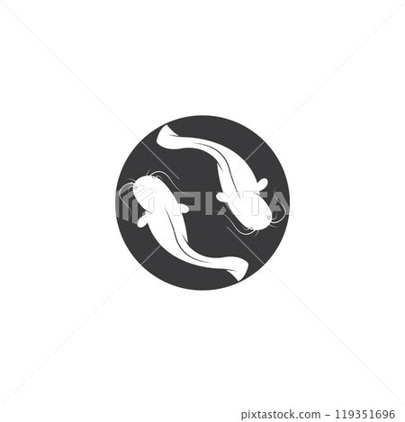 Catfish logo template vector icon Catfish logo template vector icon 119351696