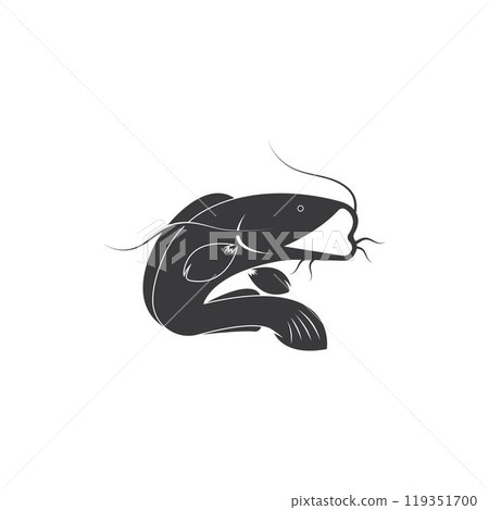 Catfish logo template vector icon Catfish logo template vector icon 119351700