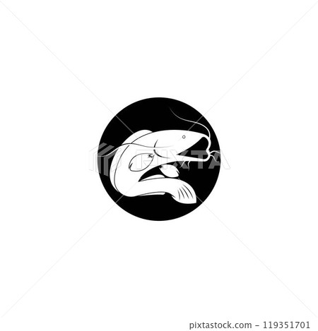 Catfish logo template vector icon Catfish logo template vector icon 119351701