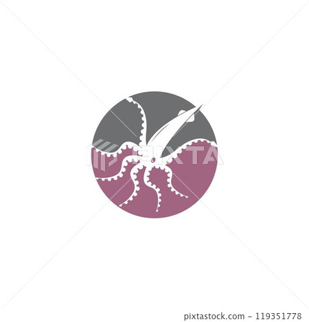 Squid logo vector template Squid logo vector template 119351778