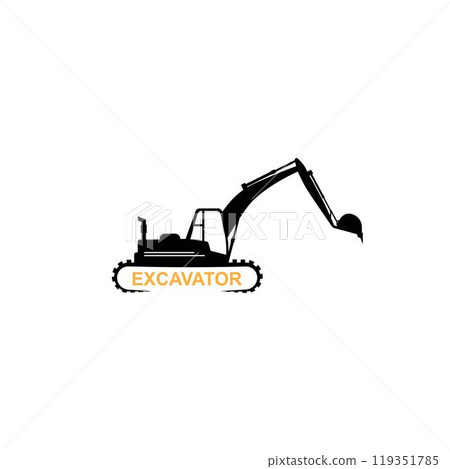 Excavator logo illustration vector 119351785