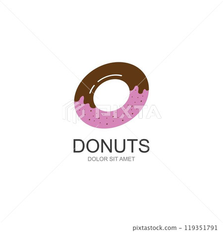 Donuts illustration logo vector Donuts illustration logo vector 119351791
