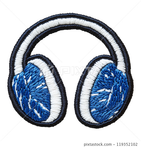 藍色耳罩刺繡貼片 藍色耳罩刺繡貼片 119352102