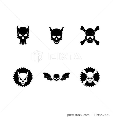 Skull logo vector illustration 119352660