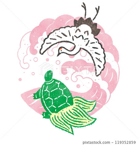 鶴和龜 Namimaru 日式插畫 119352859