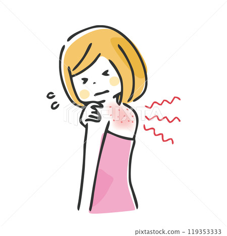 一個女人的背部發癢 一個女人的背部發癢 119353333