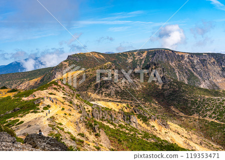 From the summit of Mt. Adatara, in tribute to the climbers heading towards Mt. Tetsuzan 119353471