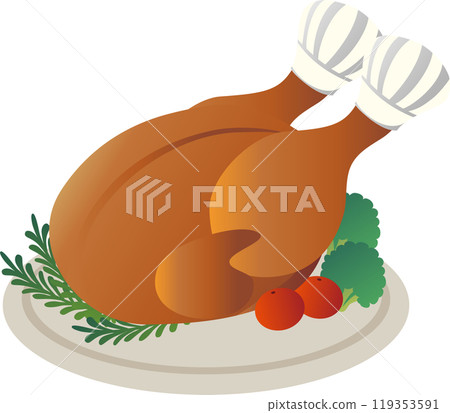 Christmas Christmas roast chicken food cooking chicken simple illustration material Christmas Christmas roast chicken food cooking chicken simple illustration material 119353591