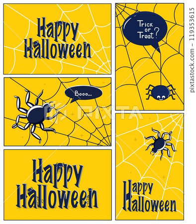 a set of themed postcards for the autumn Halloween holiday. a set of themed postcards for the autumn Halloween holiday. 119353615