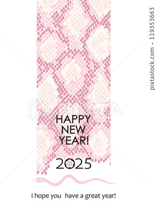 2025 Year of the Snake New Year's card with python pattern illustration 2025 Year of the Snake New Year's card with python pattern illustration 119353663