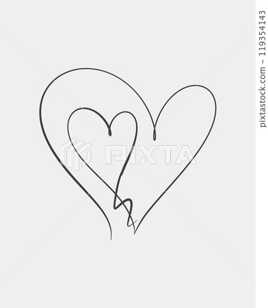 Minimalist heart line art drawing design Minimalist heart line art drawing design 119354143