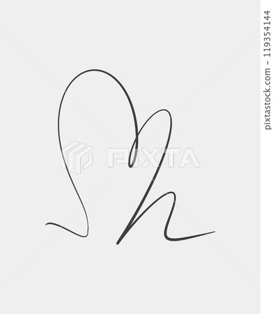 Minimalist single heart line drawing art Minimalist single heart line drawing art 119354144