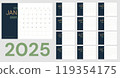 Vector 2025 new year calendar planner template in minimal table number,Holiday event planner,Week Starts Sunday.layout annual calender.timetable for diary 119354175
