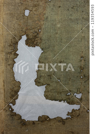 Very old fabric is spoiled by time. top view. close-up 119354593
