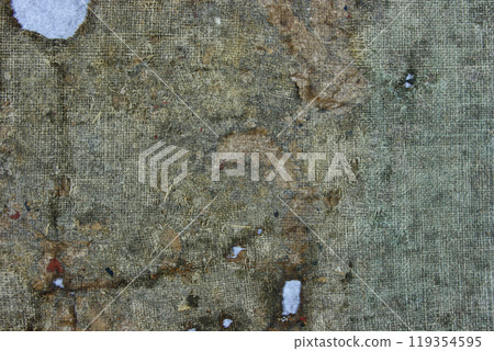 Very old fabric is spoiled by time. top view. close-up 119354595