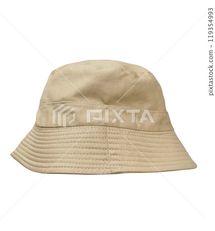 Brown bucket hat isolated on white background. 119354993