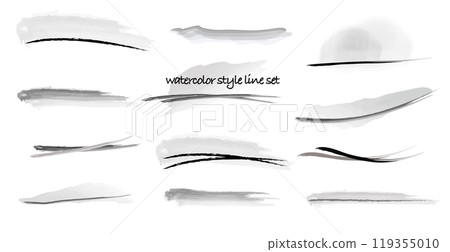 Watercolor style monotone line set illustration 119355010