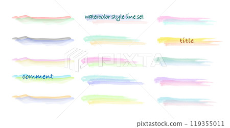 Watercolor style colorful line set illustration 119355011