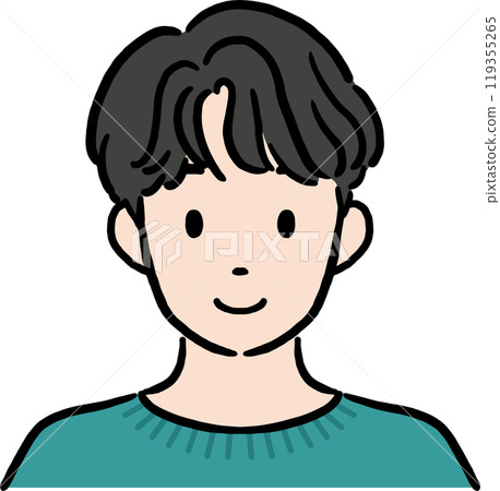 韓國男性上半身插畫素材向量臉部表情圖示教材 119355265