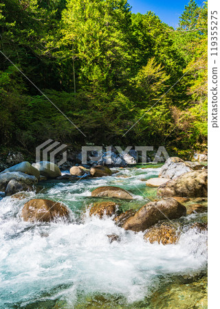 [Nagano Prefecture] Atera Valley: The flow near Rokudan Falls 119355275