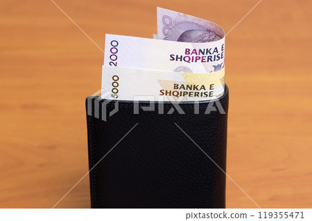 Albanian lek in the black wallet Albanian lek in the black wallet 119355471