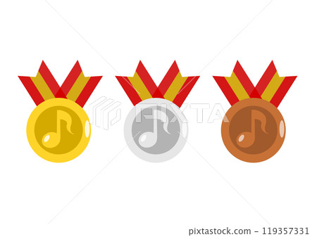 Medal with musical note icon 119357331