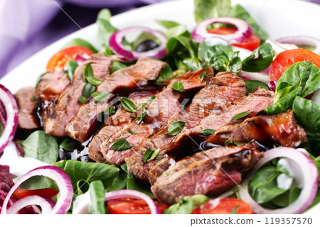 Fillet of beef with salad 119357570