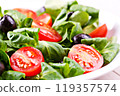 Mixed salad on a plate 119357574