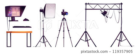 Photo studio equipment set Photo studio equipment set 119357905
