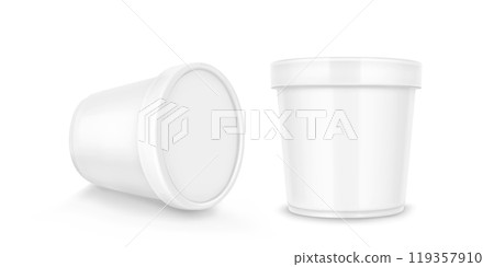 White plastic container for ice cream or yogurt 119357910