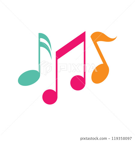 Music note icon logo vector Music note icon logo vector 119358097